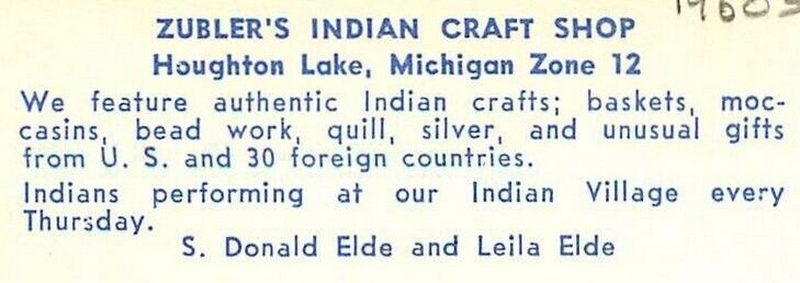 Zublers Indian Craft Shop - Vintage Postcard